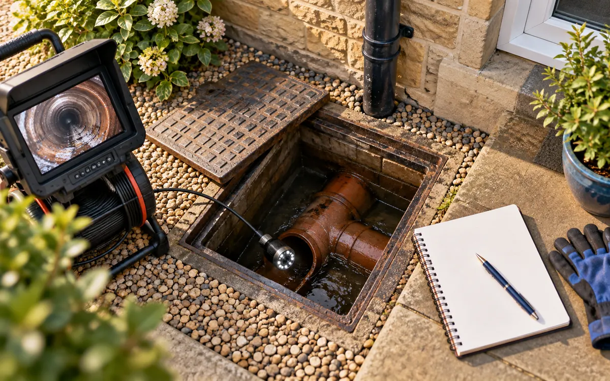Editorial illustration: a planned drain survey with a specific question
